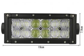 Barra Led 36W 190mm 9V-60V Doppia Fila 12X3W Lente Combo IP67 Per Fuoristrada Jeep SUV Camper