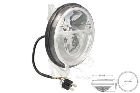 Inserto Faro Led 7 Pollici Headlight Biluce H4 50W Con Lenticolare Luci Diurne 12V 24V Per Fuoristrada Camion Quad Moto