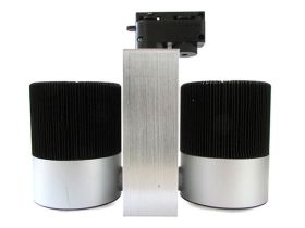 Lampada Faretto Led A Binario Doppio Faro Testa 2X15W Cob Bianco Freddo Orientabile 30W 220V