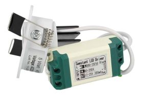 Lampada Faretto Led Da Incasso 5W Cob 220V Bianco Freddo Rotondo Foro 50mm Orientabile