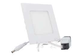 Faretto Pannello Led Da Incasso Quadrato 6W Bianco Caldo 120x120mm