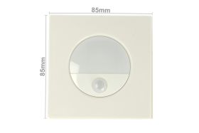 Faretto Luci Led Segnapasso Con Sensore Movimento 3W Bianco Neutro Quadrato Scatola Incasso 86X86 da Muro Incluso