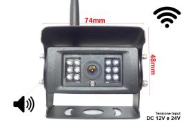 Telecamera Wireless Trasmettitore Professionale 12V 24V Per Camion Impermeabile IP67 Antenna Inclusa Visione Notturno 12 Led