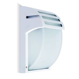 Applique Lampada Da Parete Giardino Esterno Attacco E27 Colore Bianco Vetro Opale