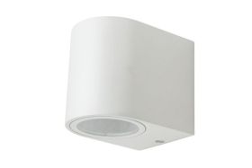 Applique Lampada Da Parete Circolare Attacco GU10 IP44 Carcassa Bianca Illuminazione Da Un Lato