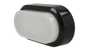 Plafoniera Led Applique Da Parete Soffitto Ovale Rettangolare Carcassa Nera 8W 4000K IP54 Condominio Esterno