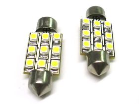 24V Lampada Led Siluro T11 C5W 36mm 9 Smd Bianco Camion