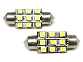 24V Lampada Led Siluro T11 C5W 36mm 9 Smd Bianco Camion