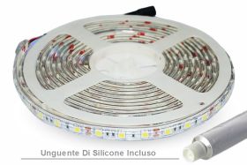 Bobina Led 300 SMD 5050 12V 10,8W/M Bianco Neutro IP65 Impermeabile 5 Metri Unguente Di Silicone Incluso