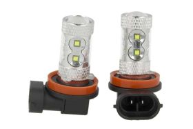 Lampada Led H8 PGJ19-1 50W 12V 24V Per Fendinebbia Super Potente e Bianco Xenon 10 Smd Cree Da 5W