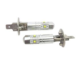 Lampada Led H1 P14,5S 30W 12V Con 6 Led Cree Da 5W Super Potente e Bianco Per Fendinebbia