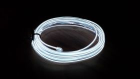 Stringa EL Striscia Neon Led Giallo 5 Metri Flessibile Tagliabile Luce Decorativa Atmosfera Per Interno Auto Camion Camper Sfilata Moda