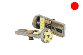 Lampadina Led Canbus T10 W5W 15 Smd 4014 Rosso No Errore Check Luci 12V Senza Polarita