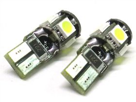 Lampada Led Canbus T10 W5W 5 Smd Bianco No Errore 12V Luci di Posizione Con Resistenza