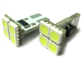 Lampadina Led Canbus T10 W5W 4 SMD 5050 Frontale No Errore Con Resistenza Top Shine