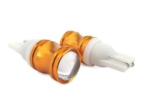 Lampada Led T10 W5W Canbus Pro No Polarita 12V 3W Chip Cree Con Anello Dissipatore Oro Super Luminoso Frontale