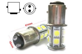 2 Lampade Led Barca Nautica BAY15D Bianco Freddo 12V 24V 3W No Polarita Piedi Sfalfati 13 Smd 5050 Baionetta G18,5