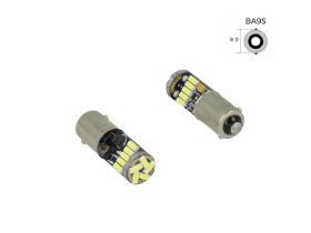 Lampadina Led Canbus T4W BA9S Piedi Dritti 15 Smd 4014 Bianco No Errore Check Luci 12V Senza Polarita