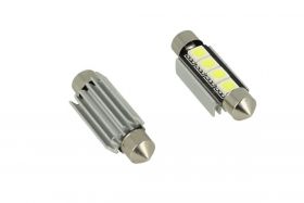 24V Lampada Led Siluro Canbus T11 C5W 42mm 4 SMD 5050 Colore Verde Per Camion Bus Barca Con Dissipatore Alluminio