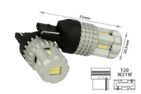 Lampada Led T20 7440 W21W 12 Smd 3020 Bianco Super Luminoso Luce Diurne Lancia Ypsilon Iveco Daily VW Touran Audi Q3