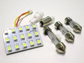 Pannello Led 15 Smd T10 BA9S Siluro T11 31mm 36mm 41mm Luci Abitacolo Cortesia Bianco