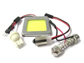 Pannello Lampada Led COB 48 Chip 12V 9,6W 42X37mm Siluro T11 Regolabile T10 W5W BA9S T4W