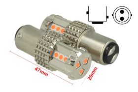 Lampada Led BAY15D 1157 P21/5W 12V 45W Rosso Doppio Filamenti Super Luminoso