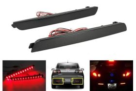 Kit 2 Fanali Posteriori A Led Nero Fume Per Mazda 3 Axela BK Sostituzione Riflettore Catarifrangente Originale Rear Bumper Tail Brake Reflector Light