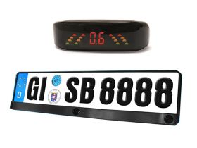 Kit 3 Sensori Di Parcheggio Portatarga Standard EU Display Led e Suono Acustico 12V SB-E17