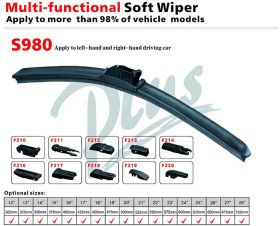 Spazzola Tergicristallo Auto Universale 27" 675mm 10 Attacchi Opzionale